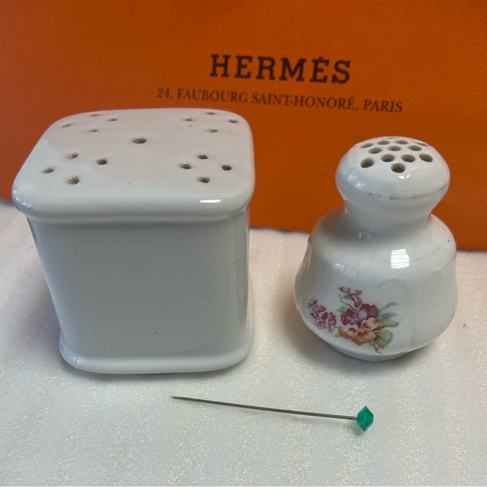 Vintage Hat pin Holders White Floral Antique hat pin holders